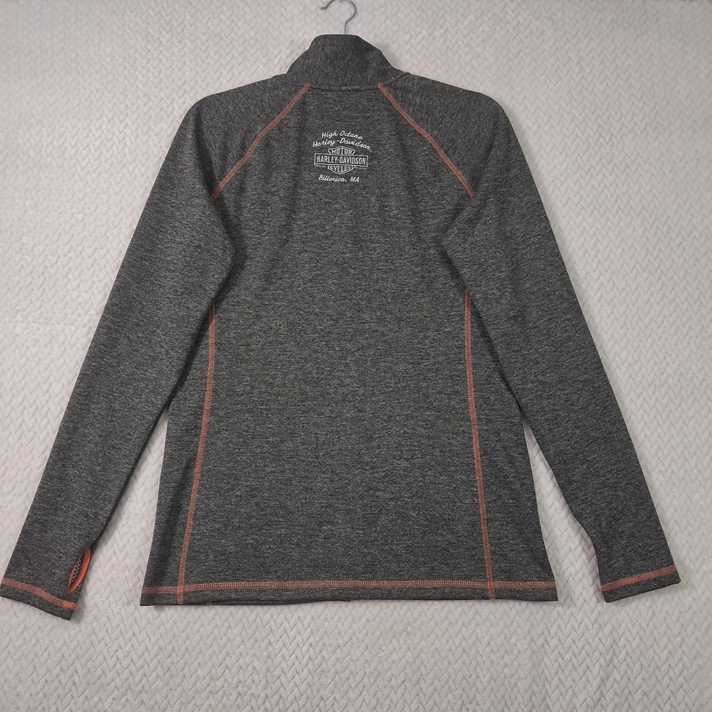 Harley-Davidson Full Zip Performance Jacket Womens Medium Gray Orange - Picture 7 of 12